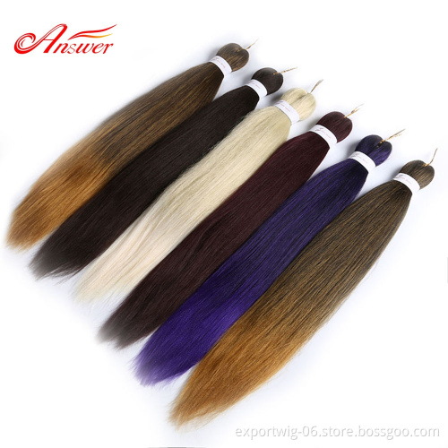 Bulk pre stretched braiding hair can be use hot water jumbo braiding hair synthetic prestretched